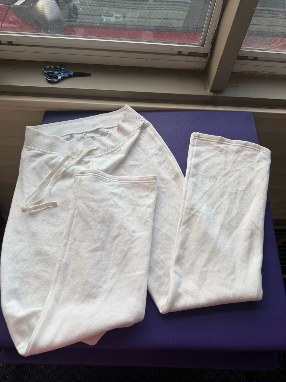 Hollister White Boot Cut Sweatpants